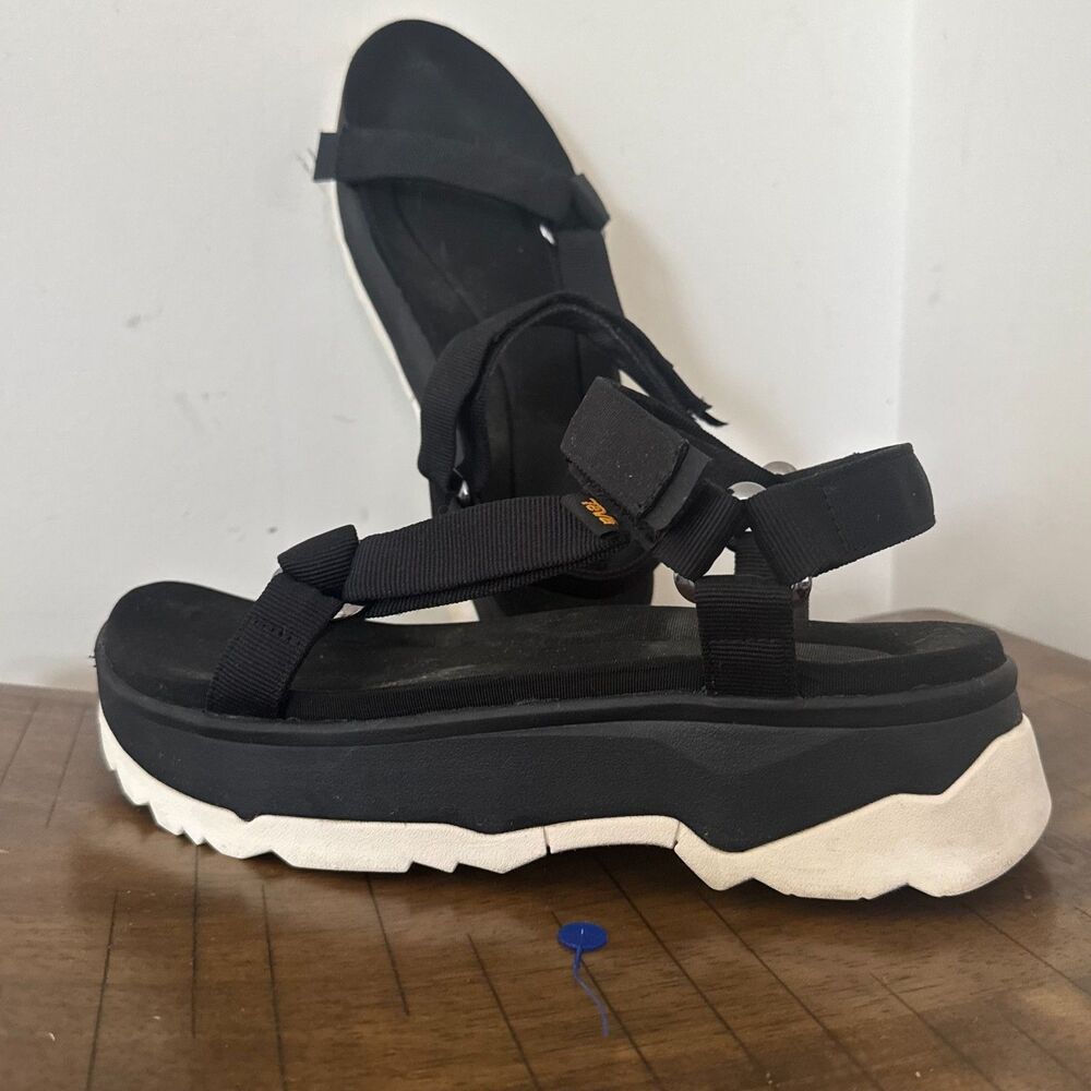 Teva Platform Sandals Womens 10 Black Chunky Sport Hiking Comfort Sandals